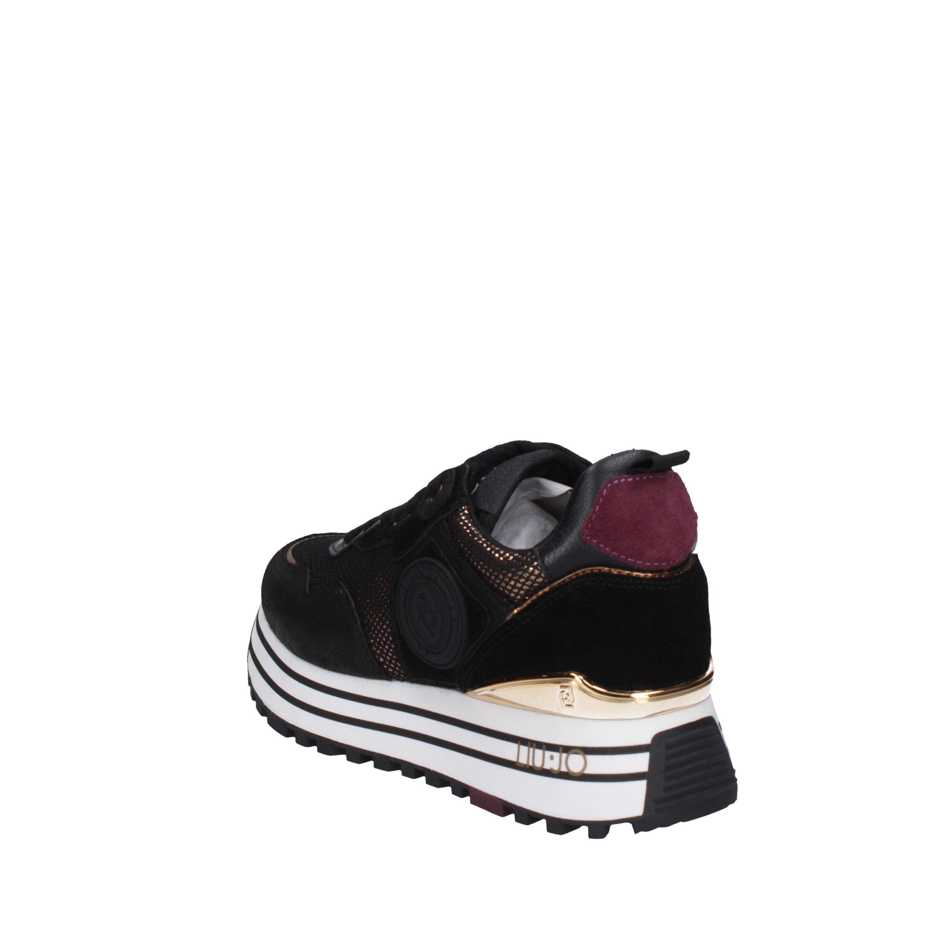 liu jo sneakers modello maxi wonder cow suede/glitter black bf2095px253